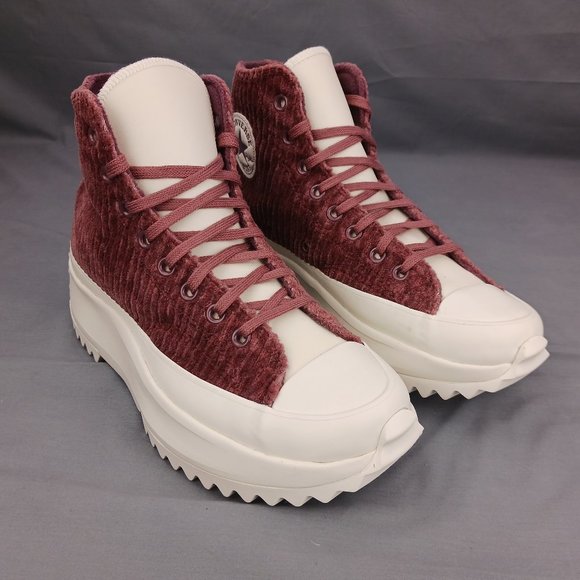 Converse Run Star Hike Women's Platform Sneaker Boot Purple Corduroy Sizes 7-10 - Picture 4 of 9